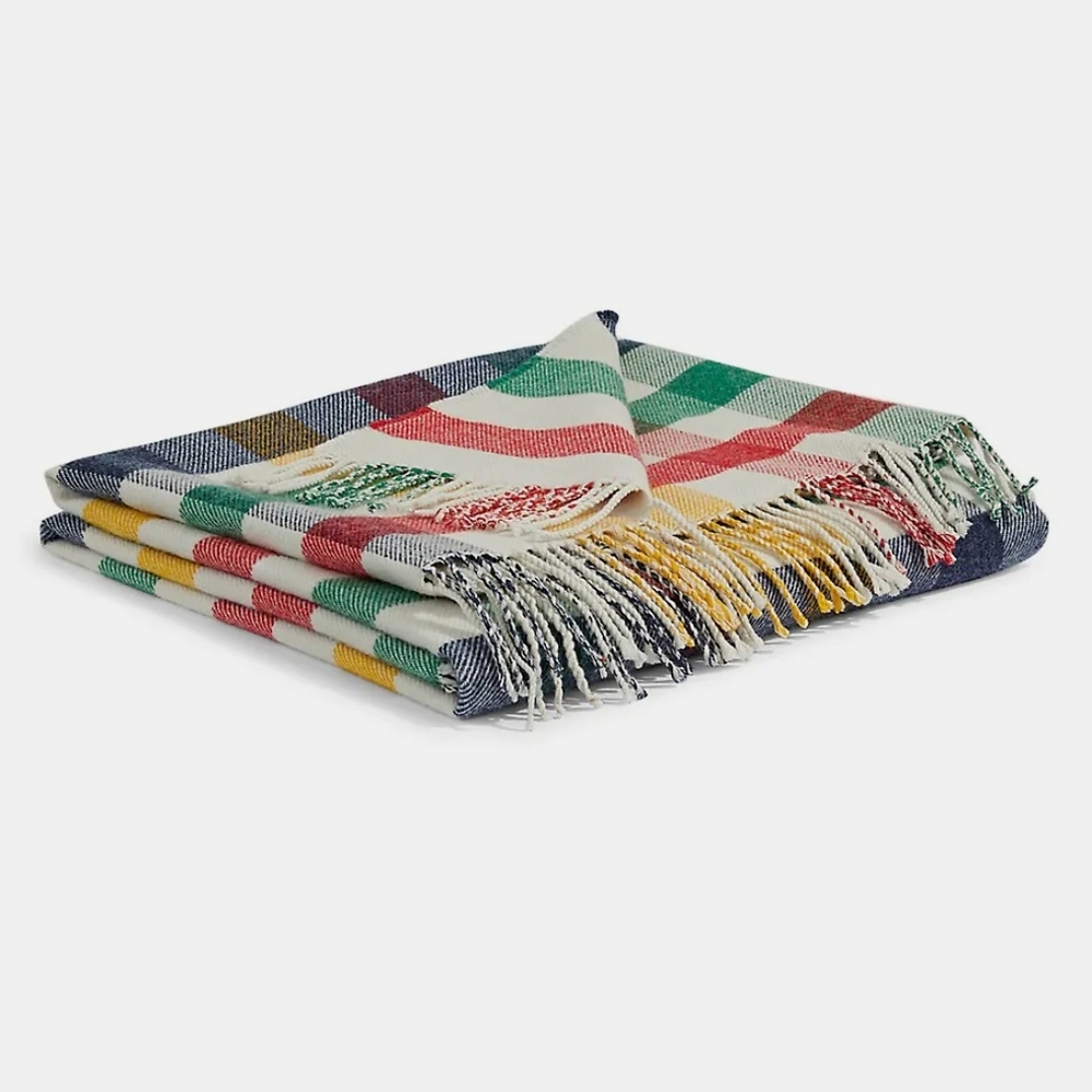 Colorful Striped Fringe Blanket